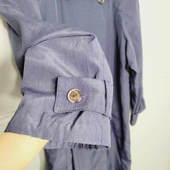 Luba Vintage Purple Double Breasted Trench Coat Jacket Pockets Retro Padded 20.5 - Picture 2 of 13